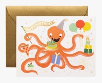 Octopus Birthday Greeting Card