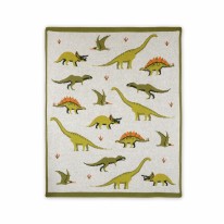 Organic Blanket Green Dinosaur