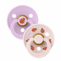 Pacifier Original COLOUR Latex 2-Pack Ladybug Size 1 for 0-6 Months with Round Nipple