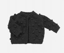 Popcorn Cardigan Black 6-12m