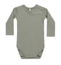 Rib Onesie Basil 0-3m