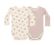 Rib Onesie Mauve Stripe 0-3m