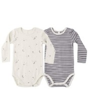 Rib Onesie Slate Stripe 0-3m