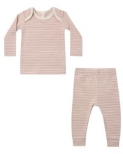 Ribbed Set Rose Stripe 3-6m