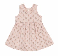 Ribbed Tank Dress Roses 2-3y