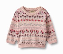 Rose Jacquard Sweater 3-6m