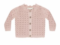 Scallop Cardi Bubblegum 6-12m