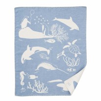 Sealife Brushed Blanket Blue