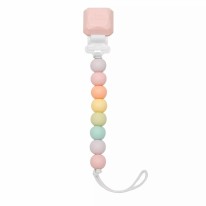 Silicone Paci Clip Cottn Candy