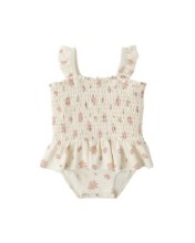 Smocked Swimsuit Rose 2-3y