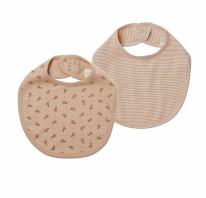 Snap Bib Tulips/Apricot Stripe