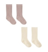 Sock Set Natural/Mauve 0-6m