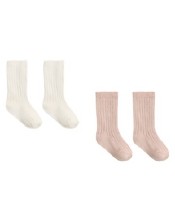 Sock Set Natural/Rose 0-6m