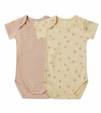 SS Onesie Apricot Stripe 0-3m