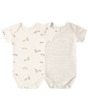 SS Onesie Oat Stripe 0-3m