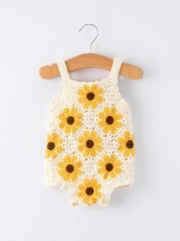 Sunflower Crochet Romper 3-6m