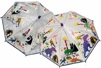 Color Changing Umbrella- Dinosaurs Clear