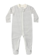 Zip Footie Cloud Stripe nb