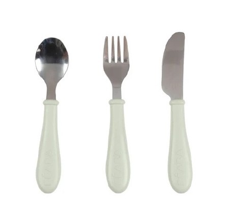 Toddler Stainless Steel Cutlery Set Misty Green