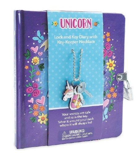 Unicorn Diary with Key Necklace