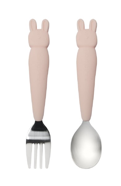 Kid Utensils Blush Bunny
