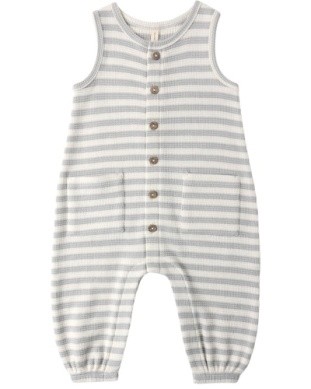 Waffle Jumpsuit Sky Str 3-6m