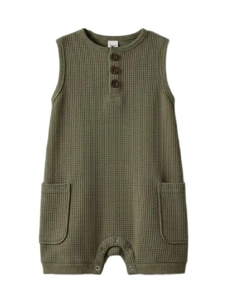 Waffle Romper Fern 3-6m