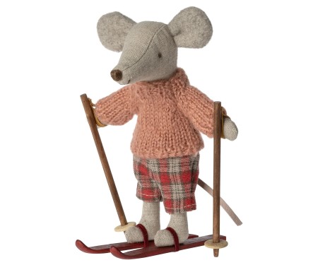 Winter Mouse with Ski Set Big Sister
