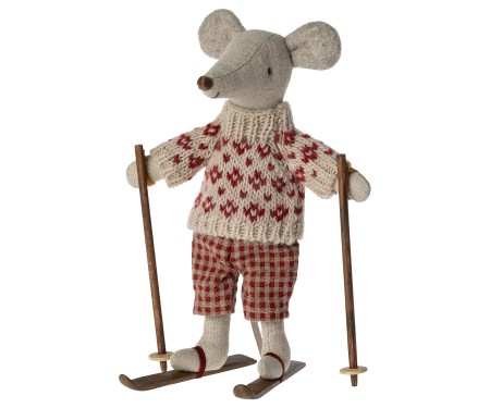 Winter Mouse with Ski Set Mum