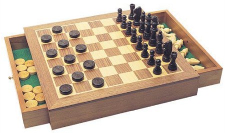 Wooden Chess &amp; Checkers Set