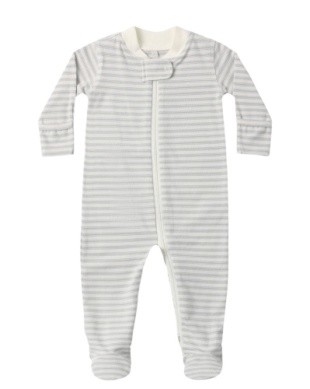 Zip Footie Cloud Stripe nb