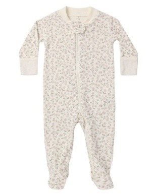 Zip Footie Floret nb
