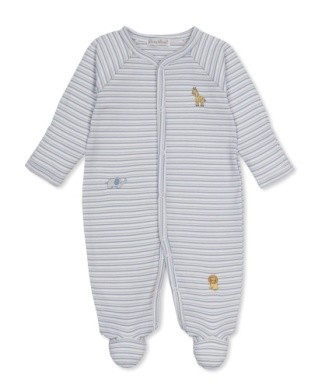 Zip Footie Stripe Jungle nb
