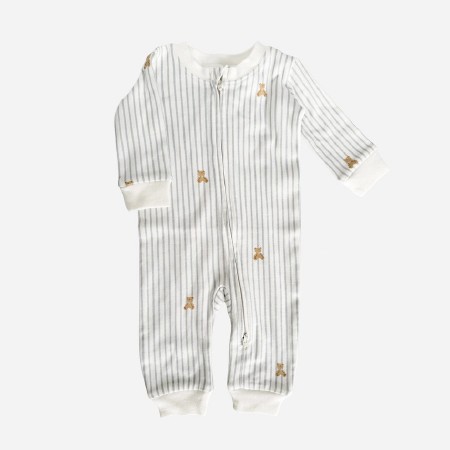 Zip Romper Teddy Bear nb