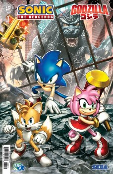 Sonic the Hedgehog x Godzilla #1 Cvr E Suayan