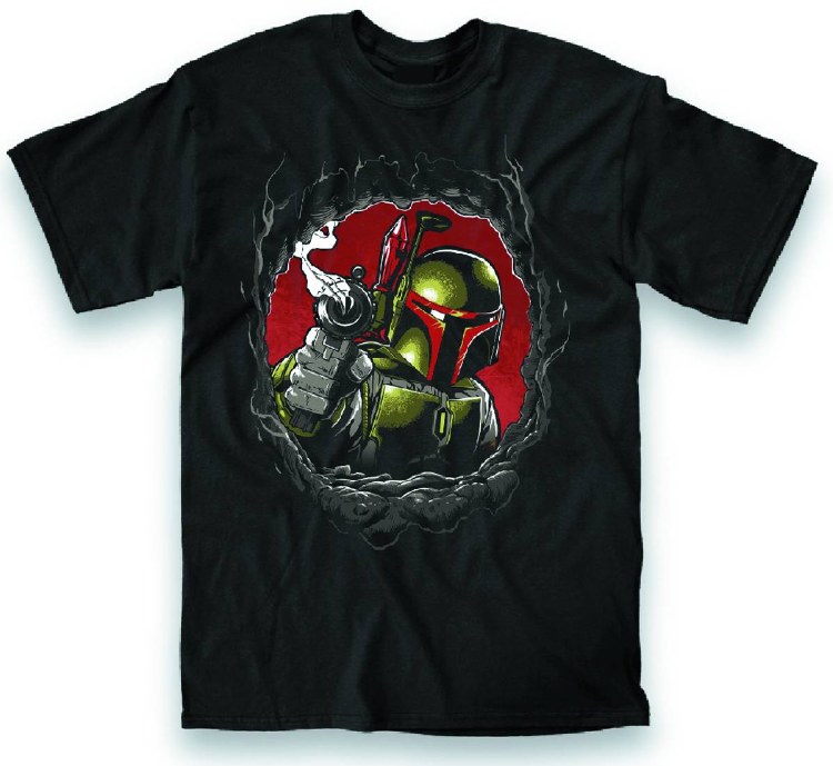 Star Wars Boba Chest Hole Px Black T/S X-Large