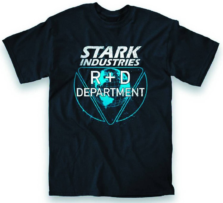 Stark Industries R&D Dept Px Navy T/S Lg