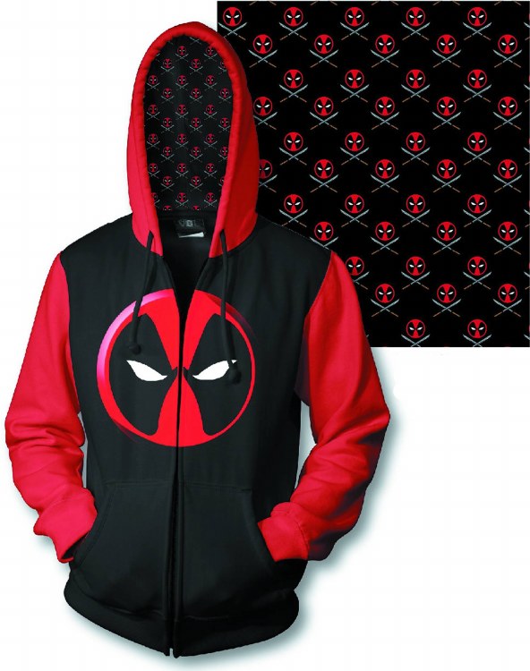 Deadpool Logo Px Zip Hoodie Xl