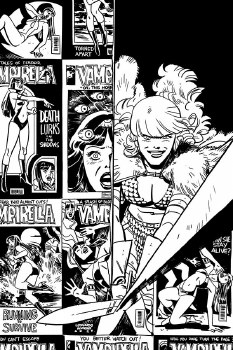 Vampirella Red Sonja #2 21 Copy Romero Bellaire B&W Virgin F