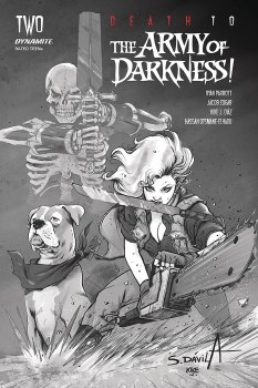 Death To Army of Darkness #2 40 Copy Davila B&W Var SIGNED BY JACOB EDGAR