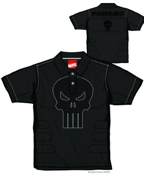 Punisher Franks Polo Shirt Lg