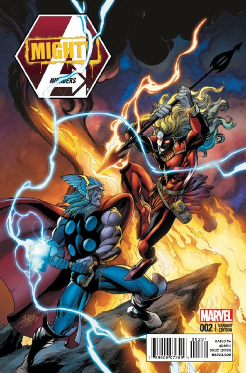Mighty Avengers #2 Thor Battle  Bagley Var Inf