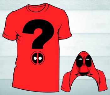 Deadpool Question Mark Px Red T/S Sm