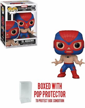 Pop Marvel Luchadores Spider-Man Vinyl Figure w/ Pop Protector