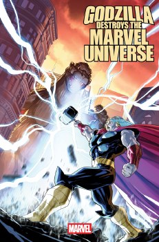 Godzilla Destroys the Marvel Universe #1 25 Copy Pete Woods Var