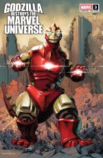 Godzilla Destroys the Marvel Universe #3 Wachter Ironzilla Var