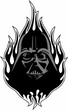 Star Wars Darth Vader Flame T/S Lg