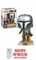 Pop Star Wars Mandalorian Flying With Jet Vinyl Fig (w/ Protector)