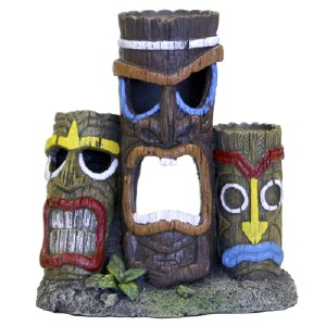 3 Tiki Head Statue