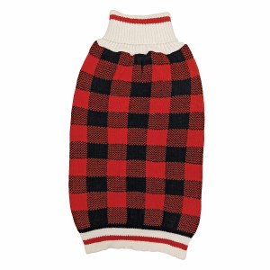 Red Plaid Sweater Lg